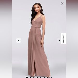 Pink Quartz colored Wrap Dress - Bridesmaid gown